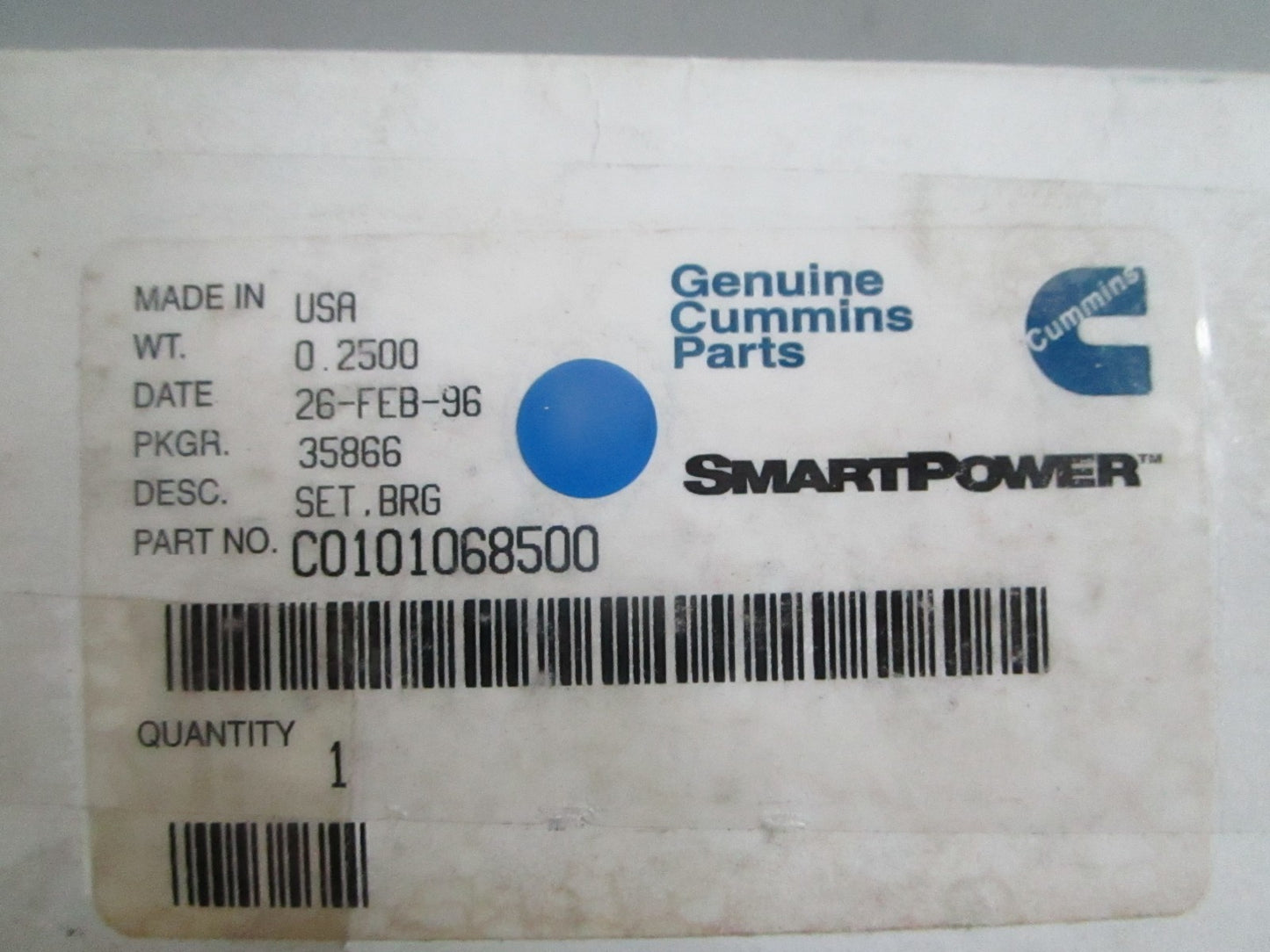 *NEW OEM* 0820 Cummins Bearing Set C0101068500