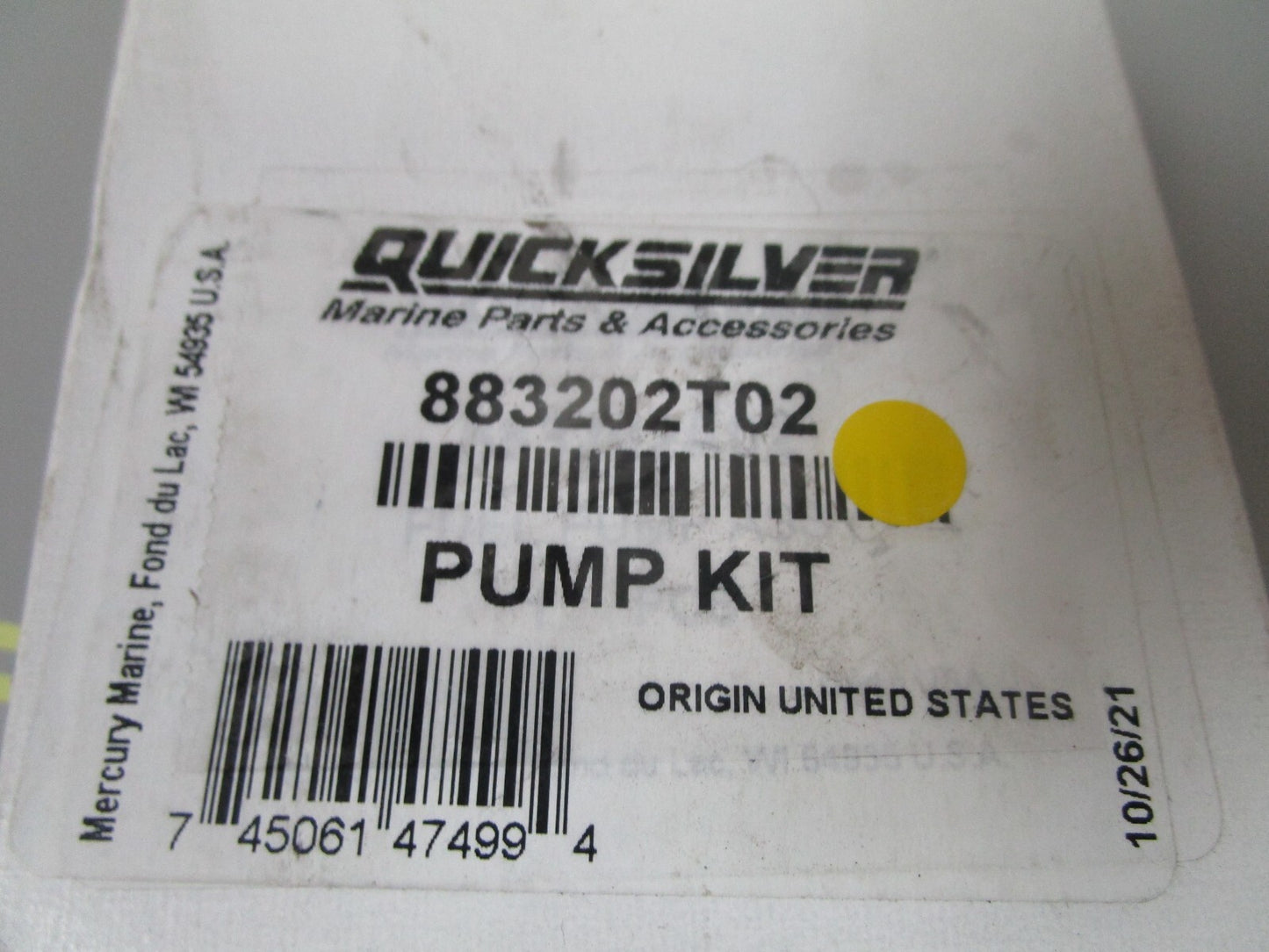 *NEW OEM* 0720 Mercury Quicksilver Pump Kit 883202T02