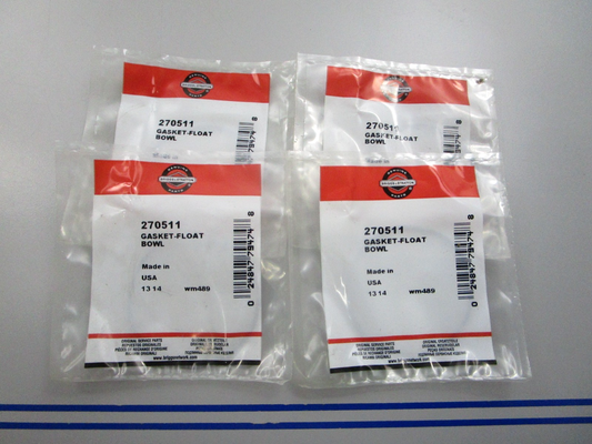 NEW OEM (LOT OF 4) 270511 Briggs & Stratton Float Bowl Gasket 0810