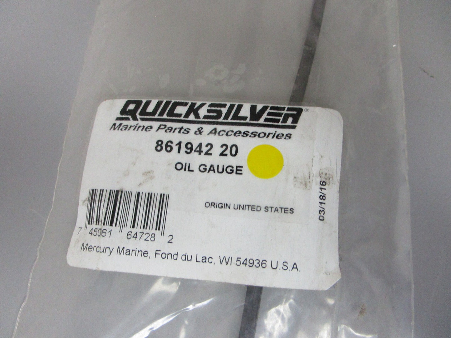 *NEW OEM* 0720 Mercury Quicksilver Oil Gauge 861942 20