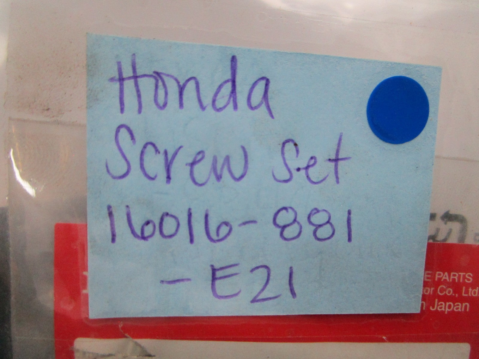 NEW OEM Honda 16016-881-E21 Screw Set 0810