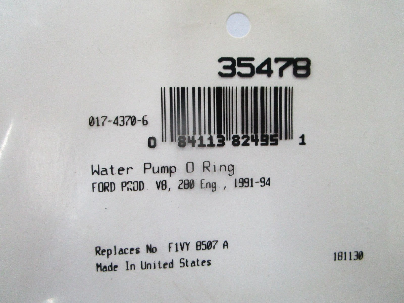 *NEW* 0810 Fel-Pro O-Ring 35478