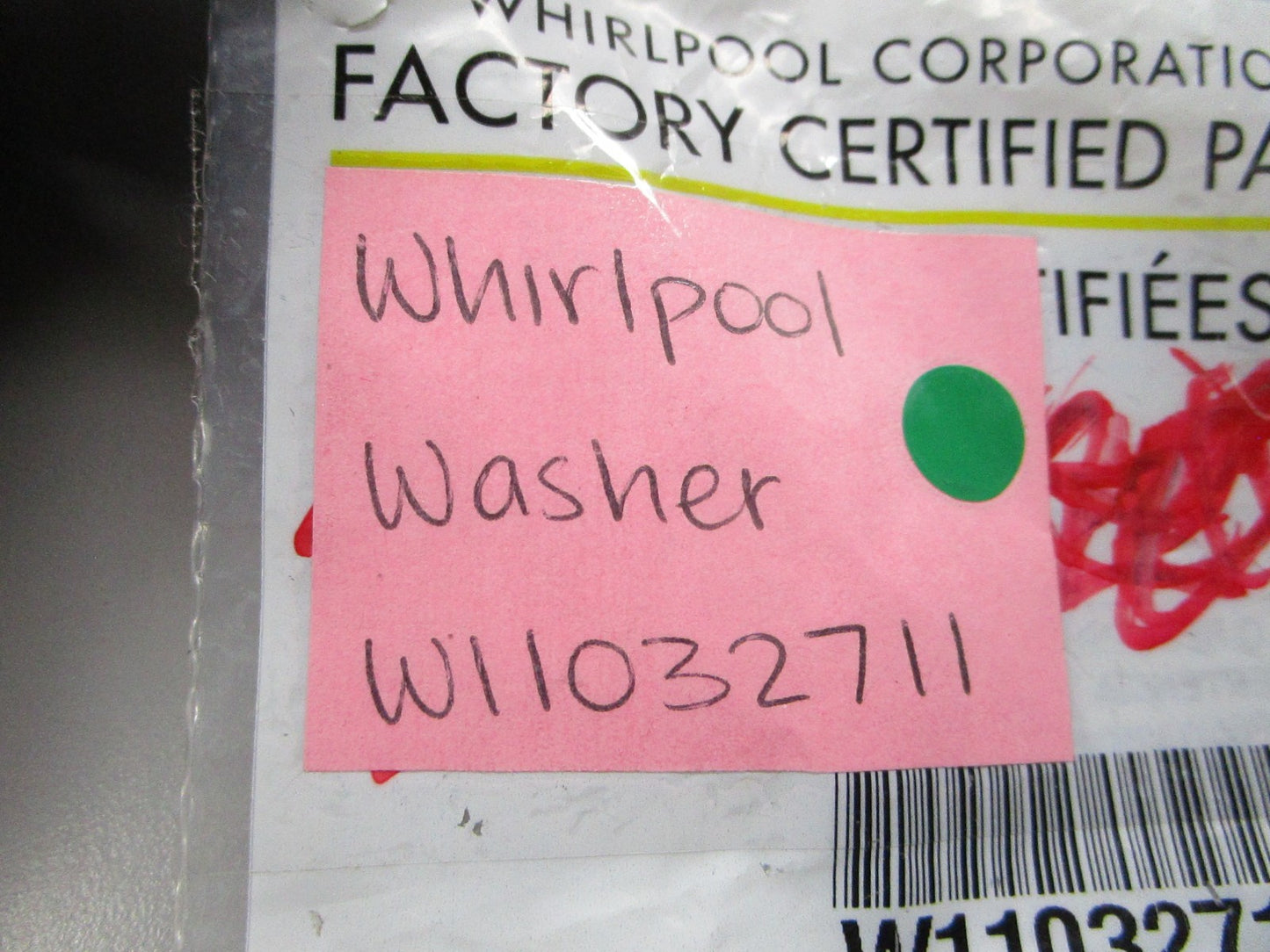 NEW OEM W11032711 Whirlpool Washer 0810