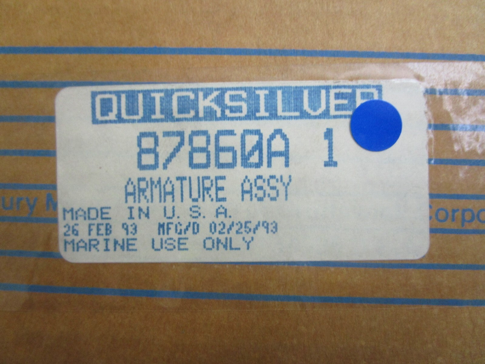 *NEW OEM* 0820 Mercury Quicksilver Armature Assy 87860A1