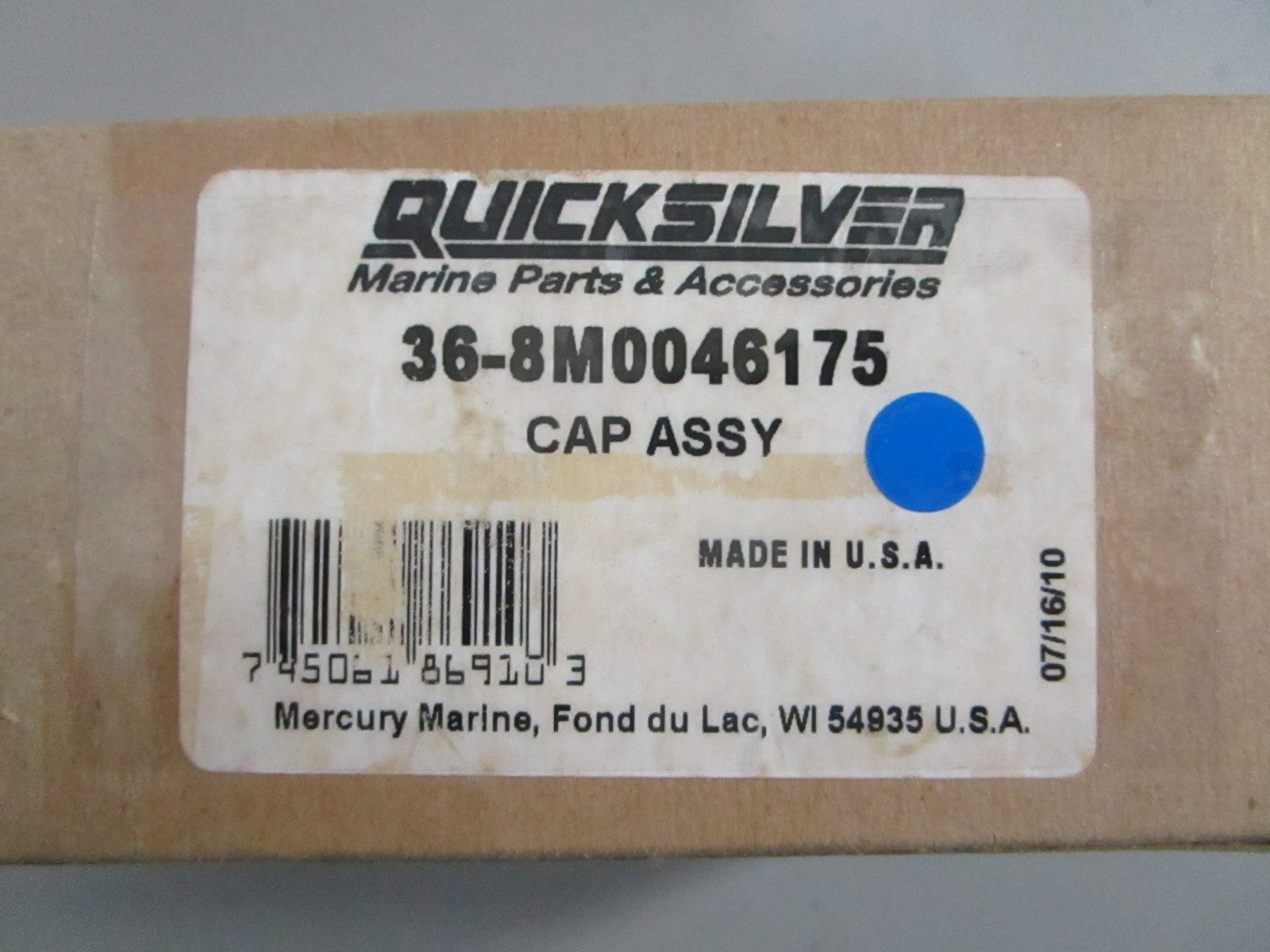 NEW OEM 36-8M0046175 Mercury Quicksilver Cap Assy 0820