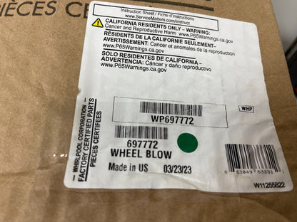 Whirlpool NEW OEM Dryer Blower Wheel WP697772 Maytag Kenmore KitchenAid 0720