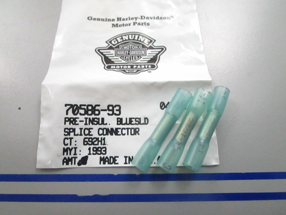 *NEW OEM* (LOT OF 3) 0810 Harley Davidson Blue Solid Splice Connector 70586-93