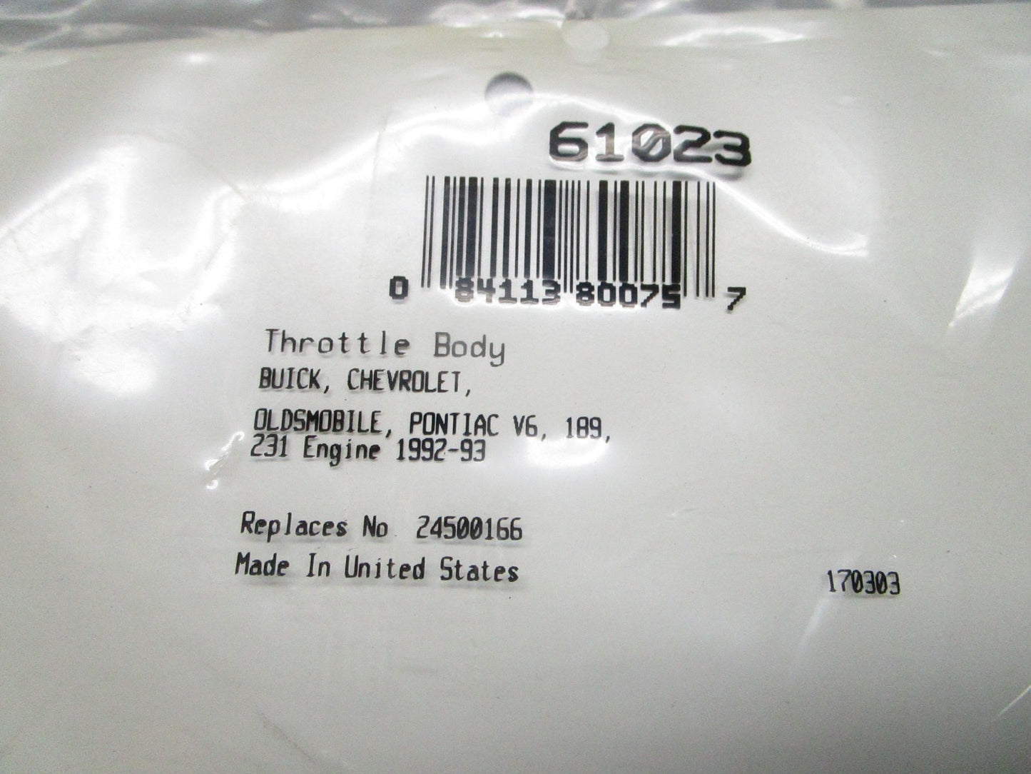 *NEW* 0810 Fel-Pro Throttle Body Gasket 61023