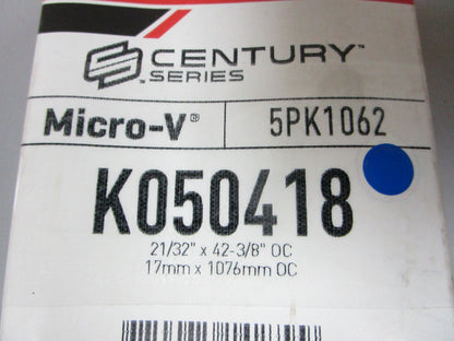 NEW K050418 Gates Micro-V 21/32" x 42 ⅜" Serpentine Belt 0720