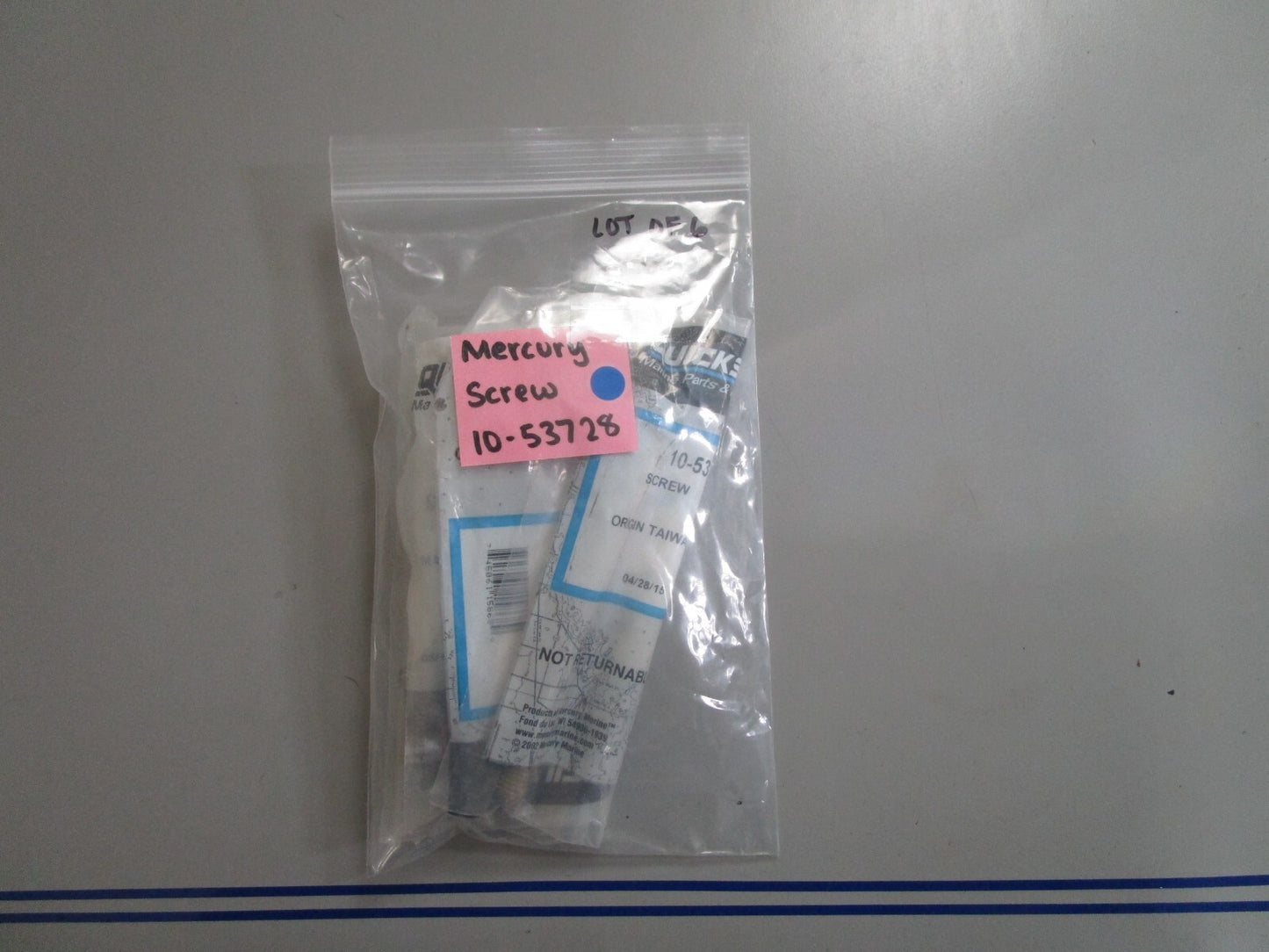 *NEW OEM* (LOT OF 6) 0720 Mercury Quicksilver Screw 10-53728