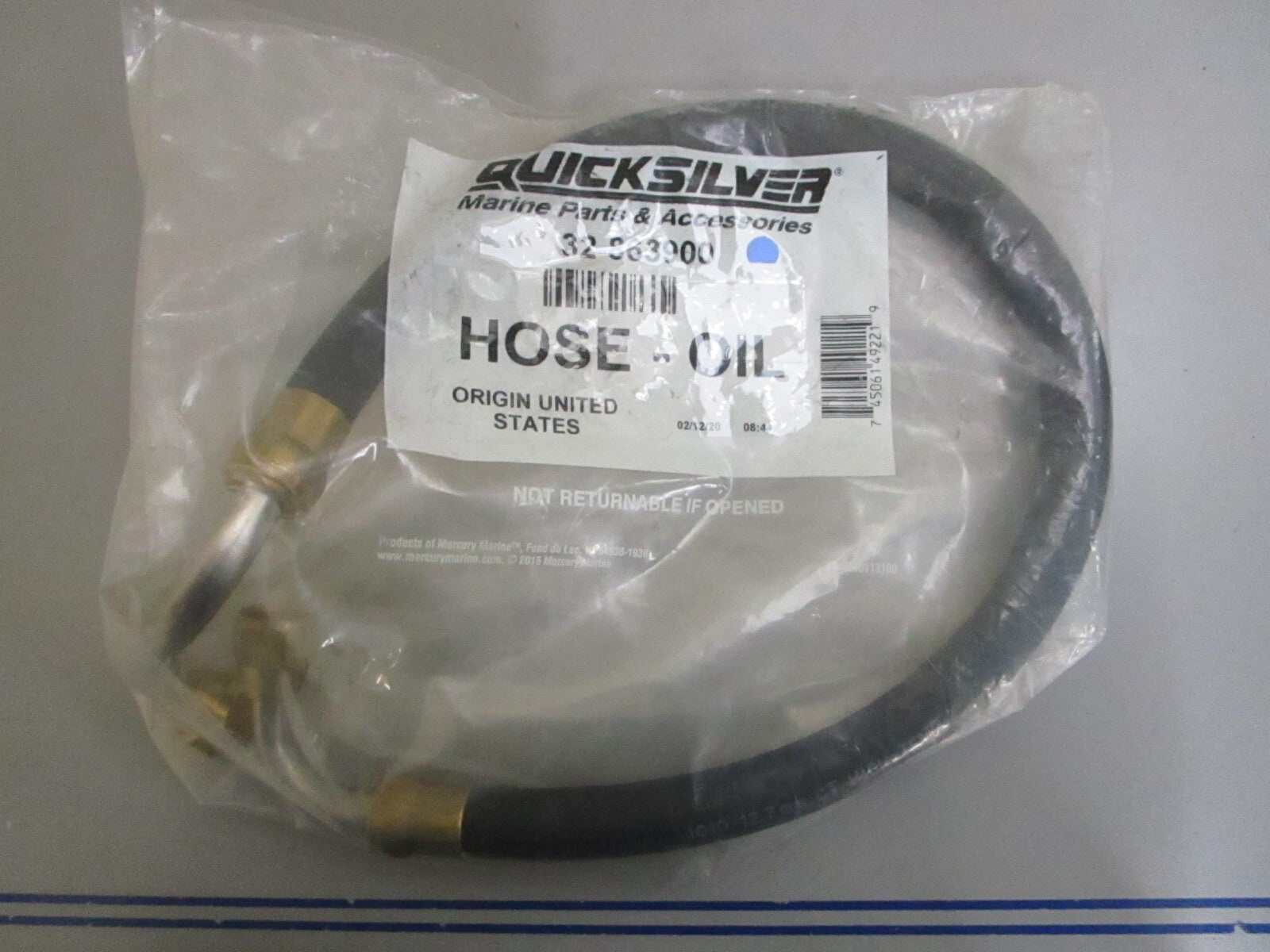 *NEW OEM* 0820 Mercury Quicksilver Oil Hose 32-863900
