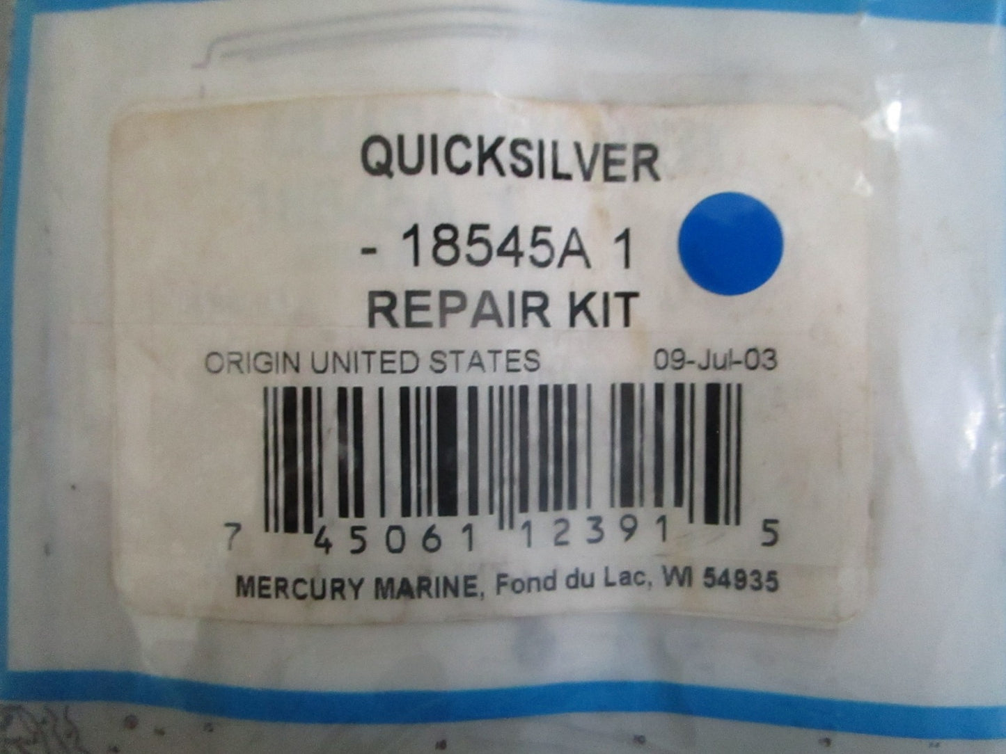 *NEW OEM* 0820 Mercury Quicksilver Repair Kit 18545A1