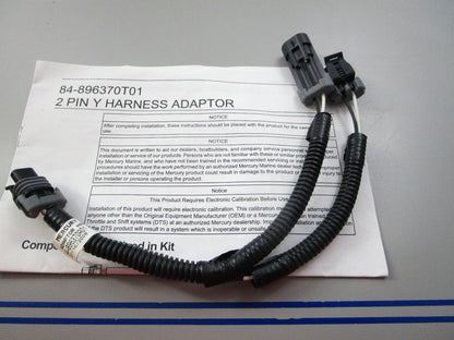 NEW OEM 84-896370T01 Mercury Quicksilver 2 Pin Y-Harness Assembly 0810