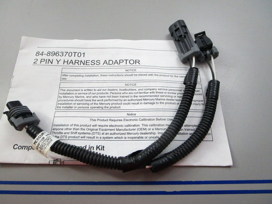 NEW OEM 84-896370T01 Mercury Quicksilver 2 Pin Y-Harness Assembly 0810