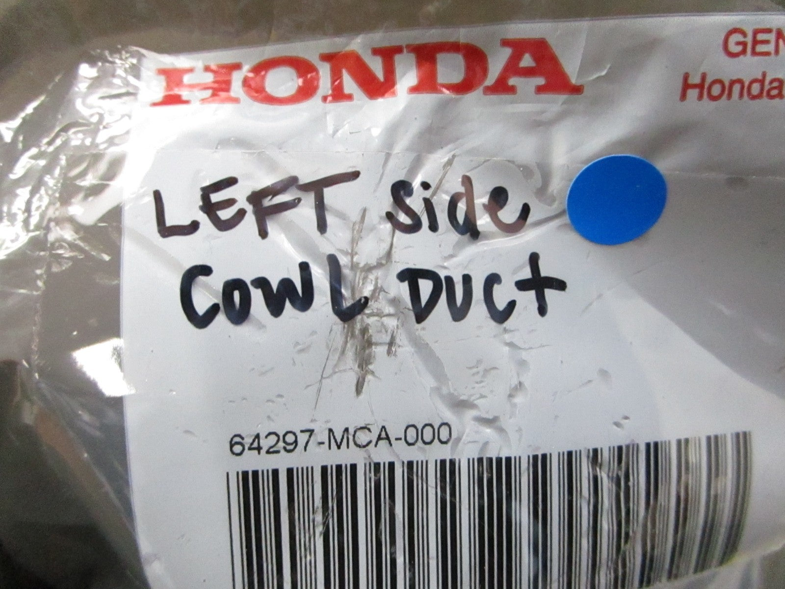 *NEW OEM* 0810 Honda Left Side Cowl Duct 64297-MCA-000