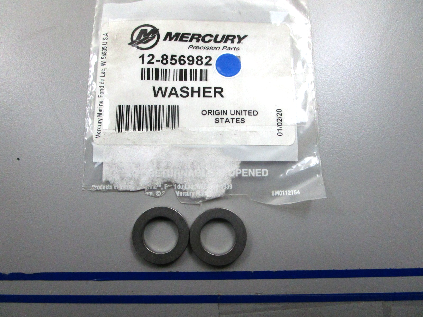 *NEW OEM* (LOT OF 2) 0810 Mercury Quicksilver Washer 12-856982