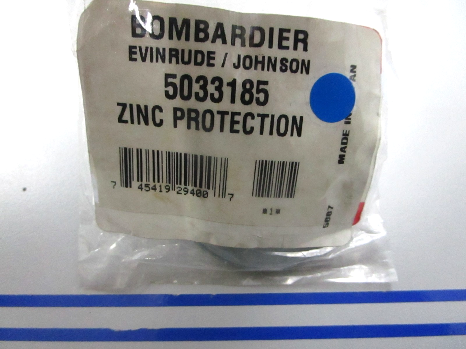 *NEW OEM* 0810 OMC Johnson Evinrude Zinc Protection 5033185