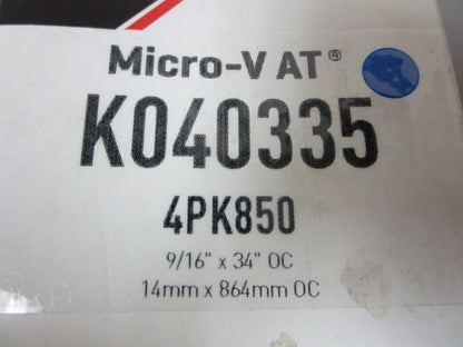 NEW K040335 Gates Micro-V 9/16" x 34" Serpentine Belt 0720