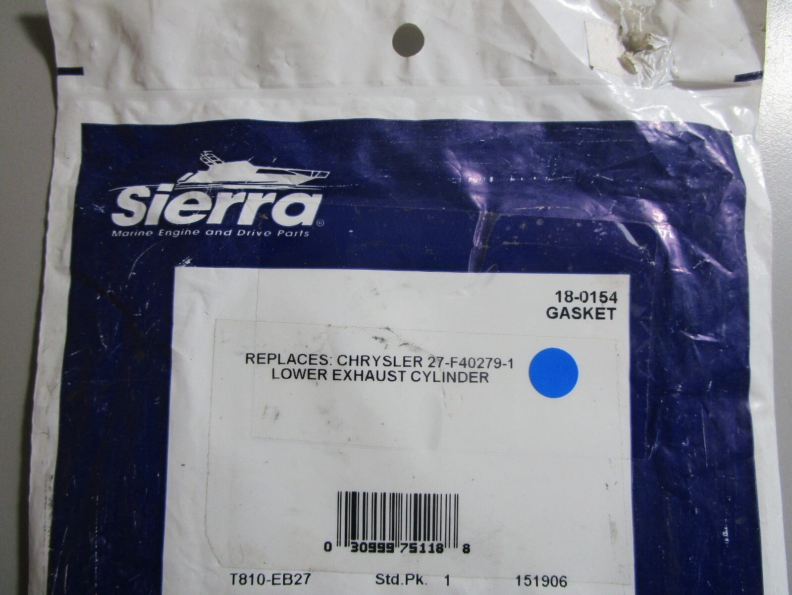 *NEW* 0810 Sierra Gasket 18-0154 Replaces: Chrysler 27-F40279-1