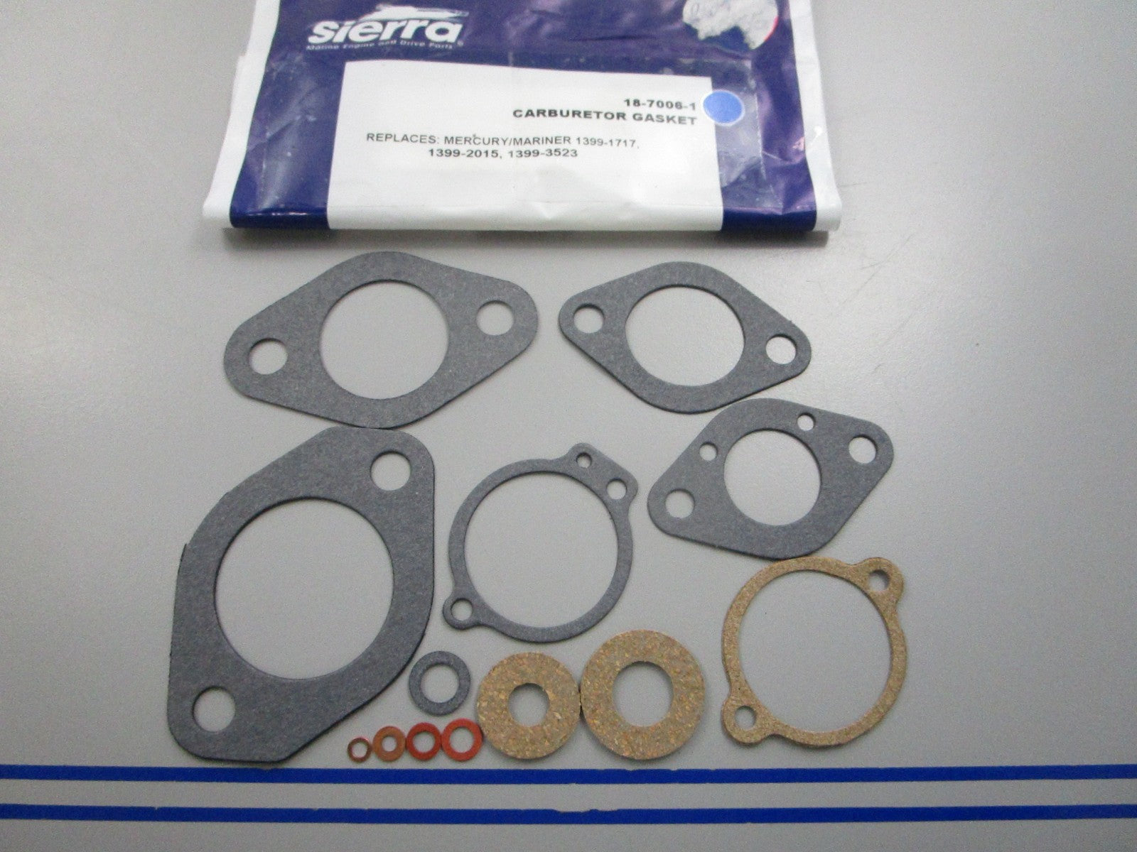 NEW 18-7006-1 Replaces: Mercury 1399-2015 1399-3523 Sierra Carb Gasket 0810