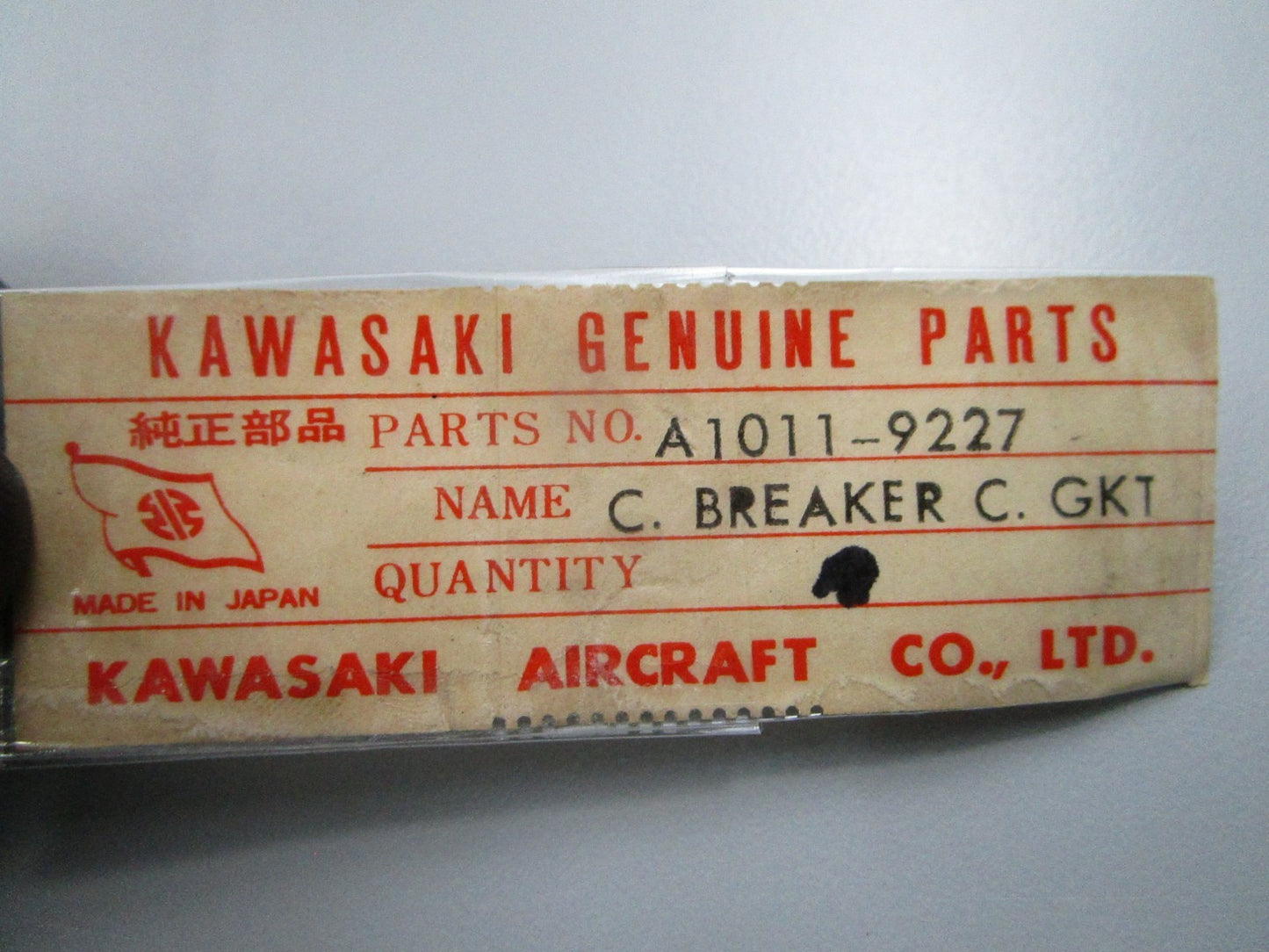 NEW OEM Kawasaki A1011-9227 Contact Breaker Cover Gasket 0810