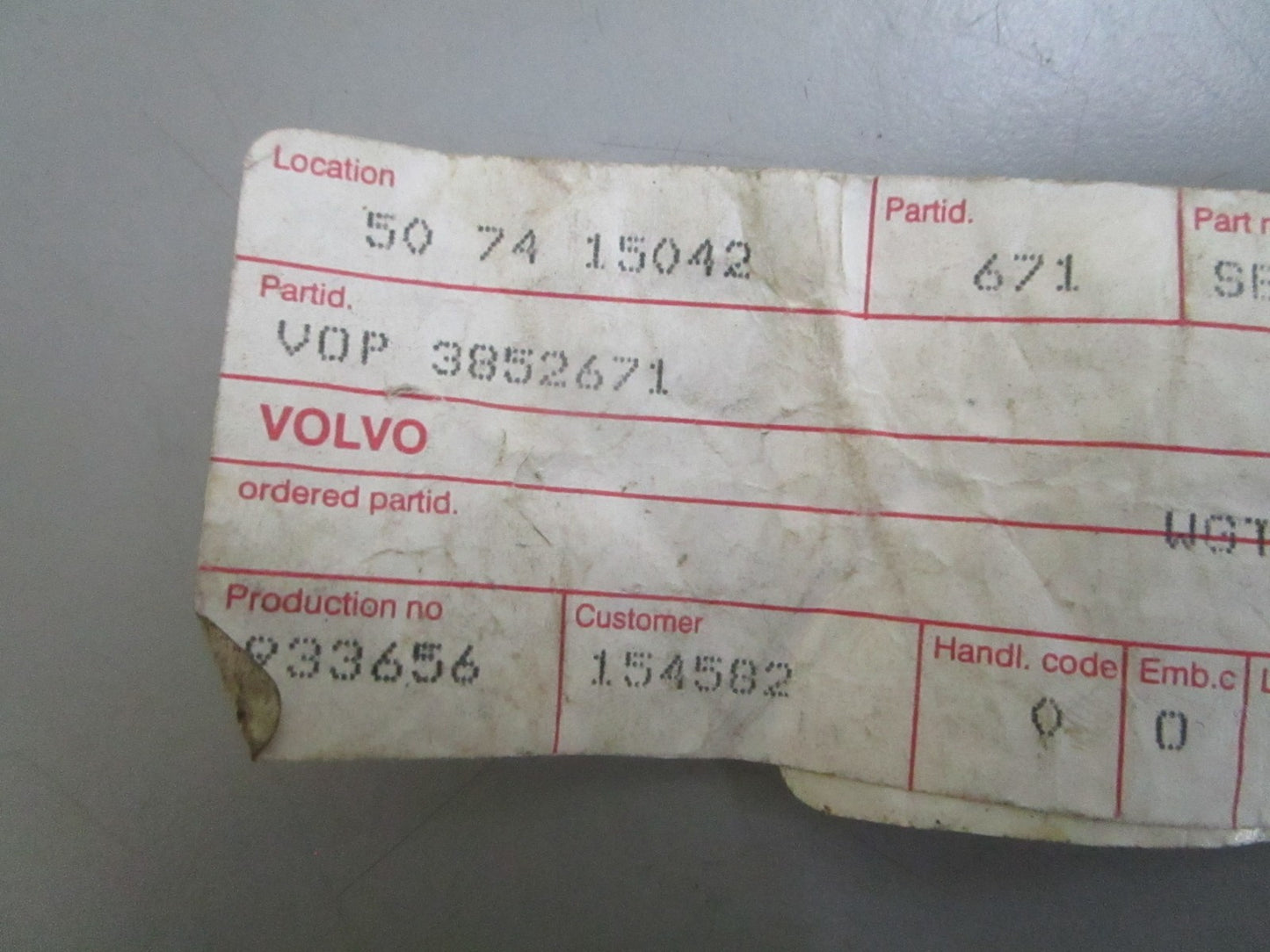 *NEW OEM* 0820 Volvo Penta Seta 3852671