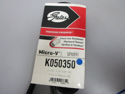 NEW K050350 Gates Micro-V 21/32" x 35 ⅝" Serpentine Belt 0720
