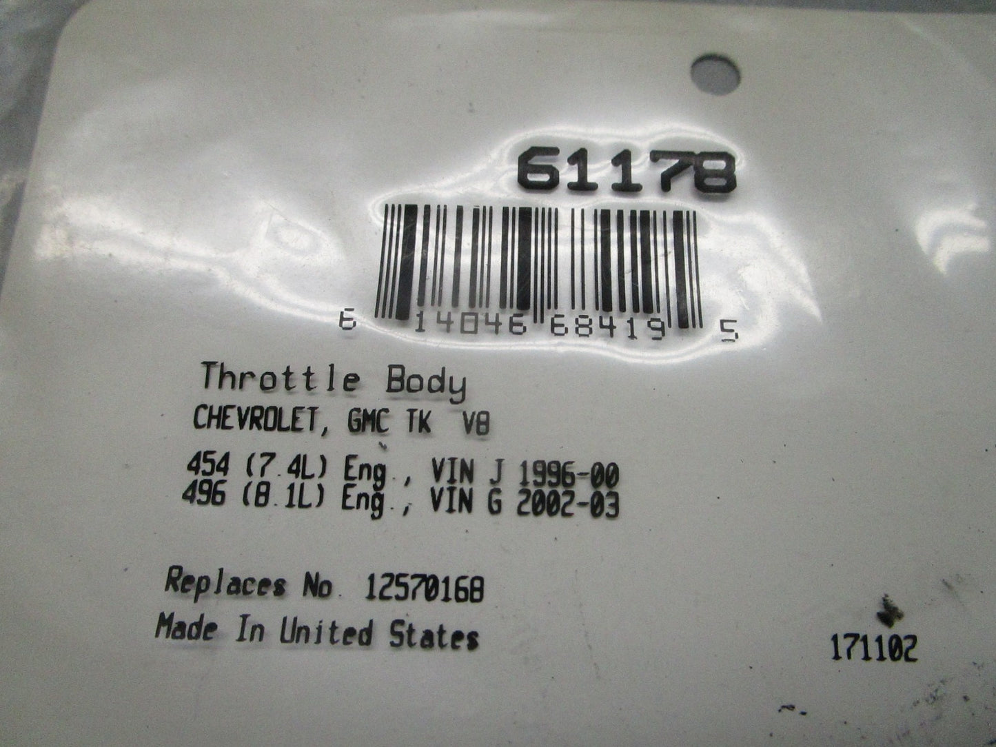 *NEW* 0810 Fel-Pro Throttle Body Gasket 61178