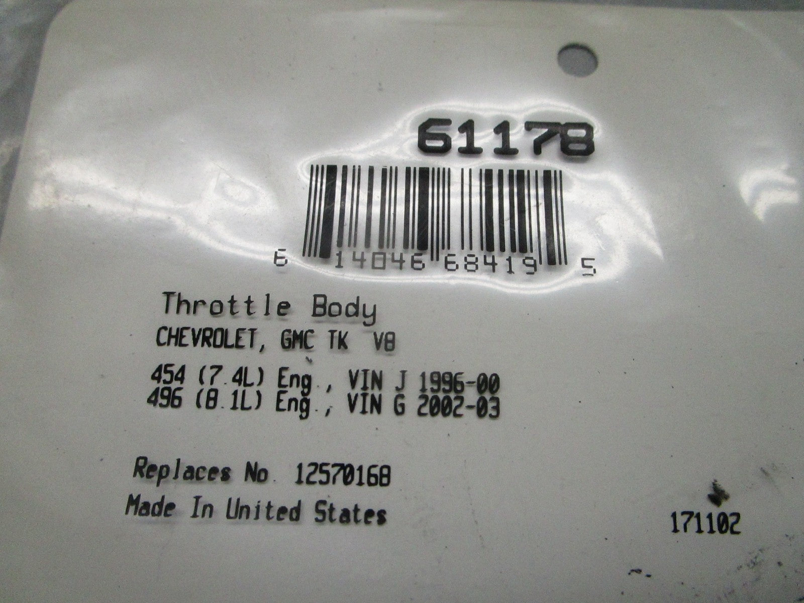 *NEW* 0810 Fel-Pro Throttle Body Gasket 61178