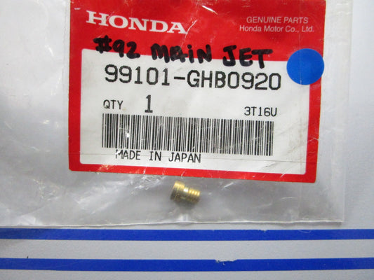 *NEW OEM* 0810 Honda #92 Main Jet 99101-GHB0920