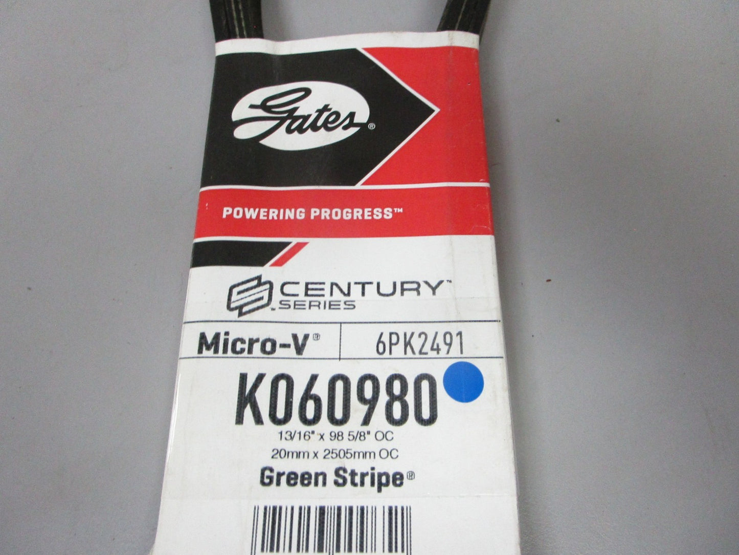 NEW K060980 Gates Micro-V Green Stripe 13/16" x 98 ⅝" Serpentine Belt 0720