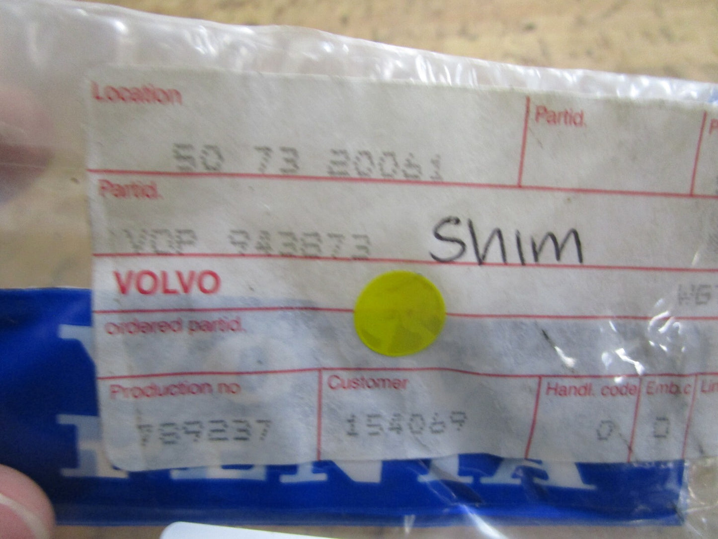 *NEW OEM* (LOT OF 2) 0810 Volvo Penta Shim 943873