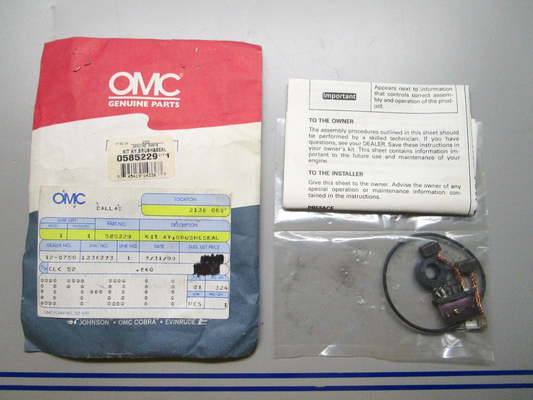 *NEW OEM* 0810 OMC Johnson Evinrude Brush & Seal Kit 585229 0585229