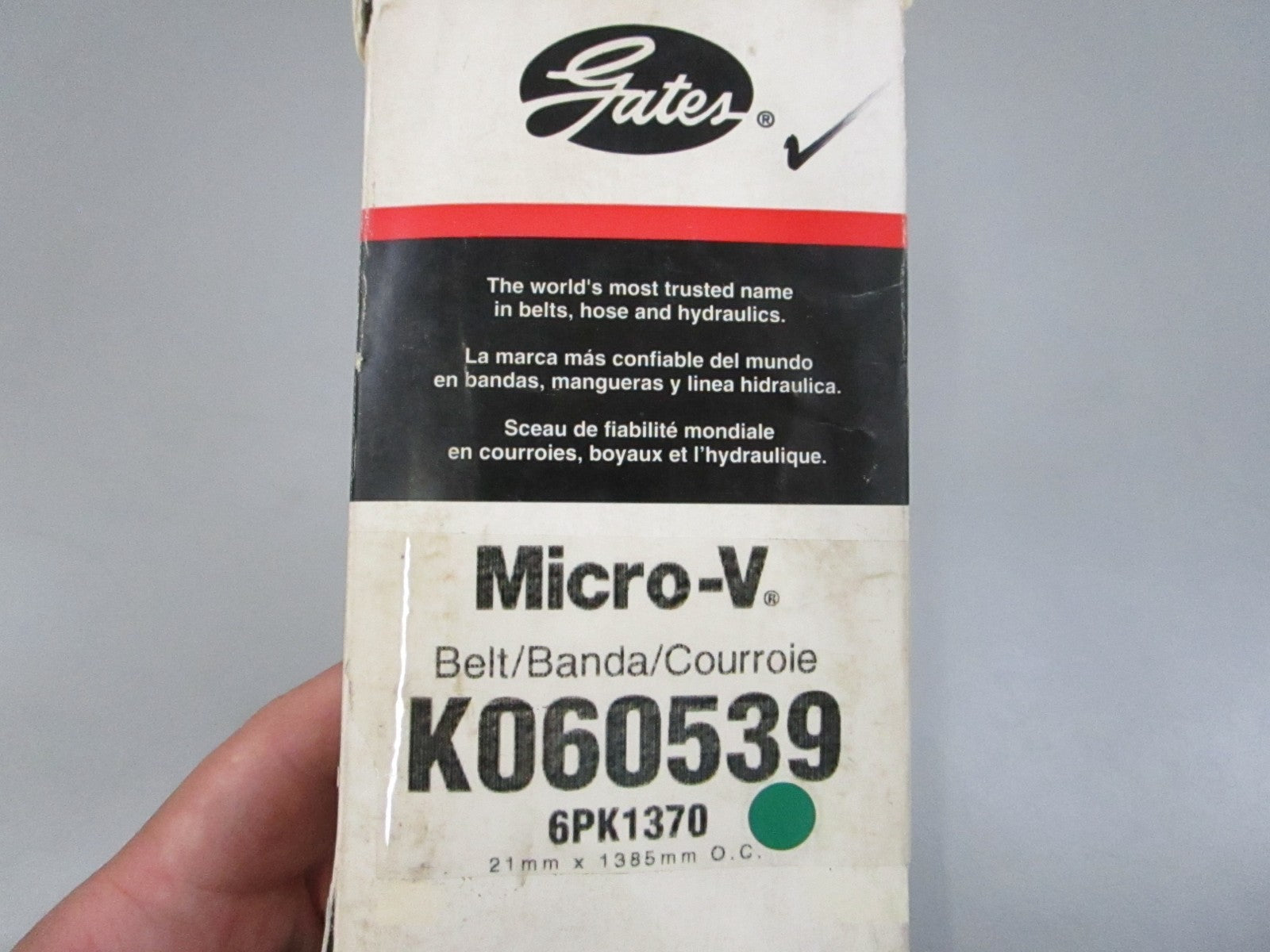 Gates K060539 Micro-V Serpentine Belt 6-Rib 53.96in NEW 0810