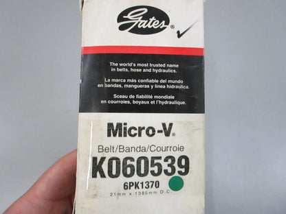 Gates K060539 Micro-V Serpentine Belt 6-Rib 53.96in NEW 0810