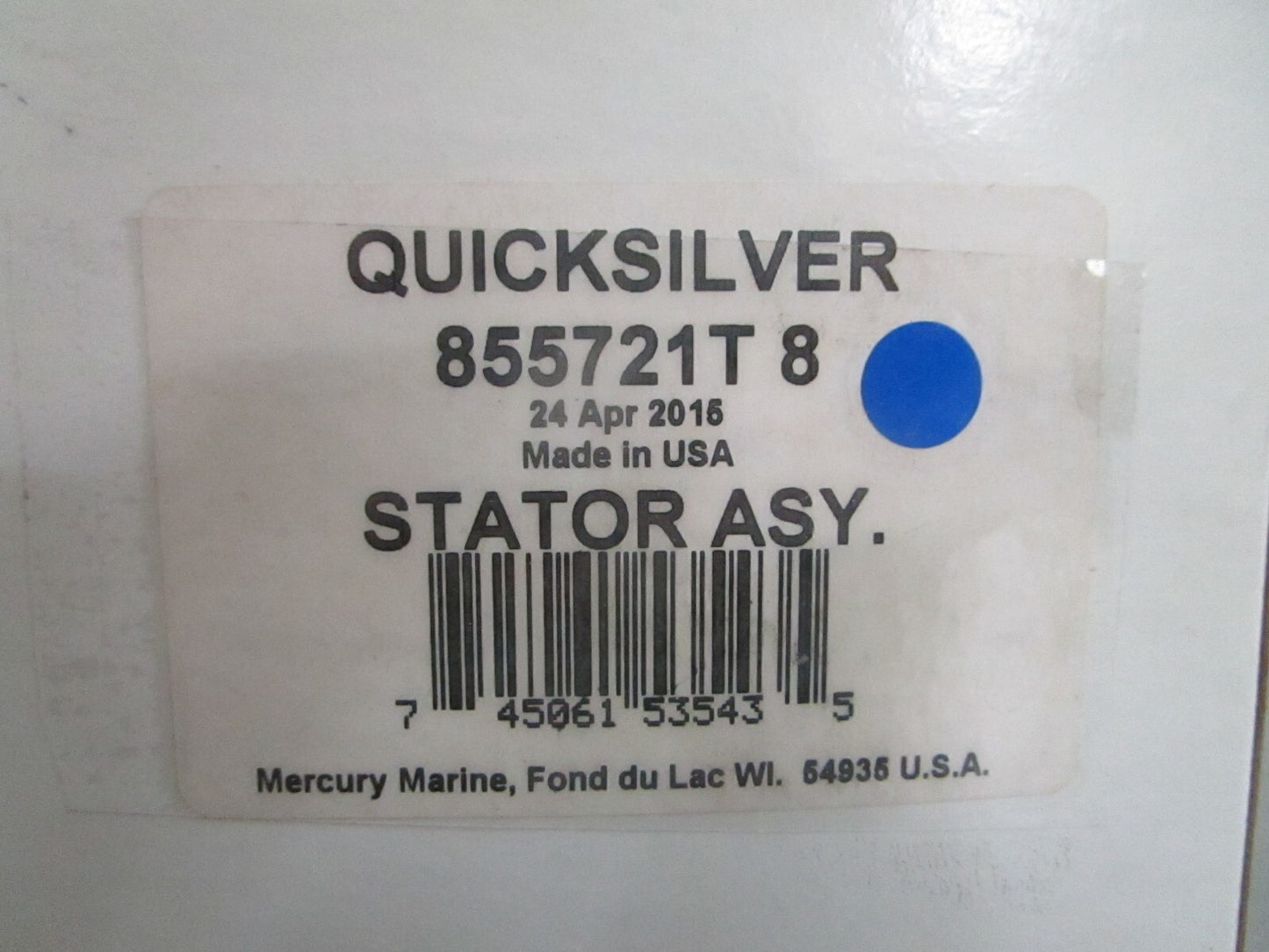 *NEW OEM* 0820 Mercury Quicksilver Stator Assy 855721T8