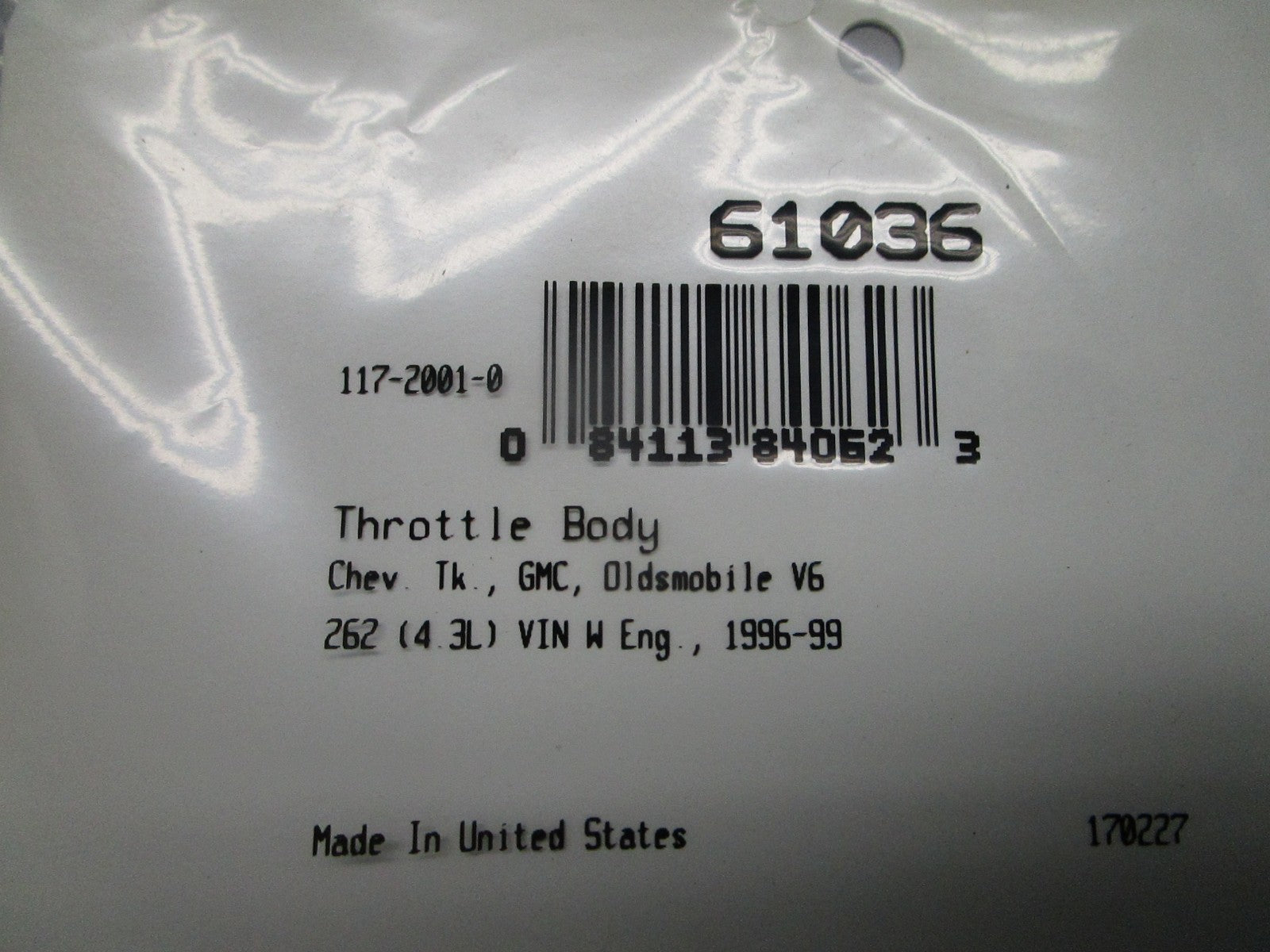*NEW* 0810 Fel-Pro Throttle Body Gasket 61036