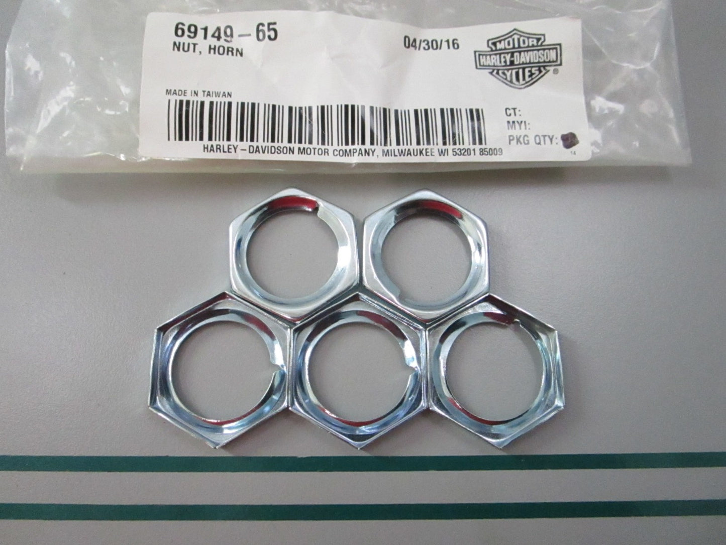 NEW OEM (LOT OF 5) 69149-65 Harley Davidson Horn Nut 0810