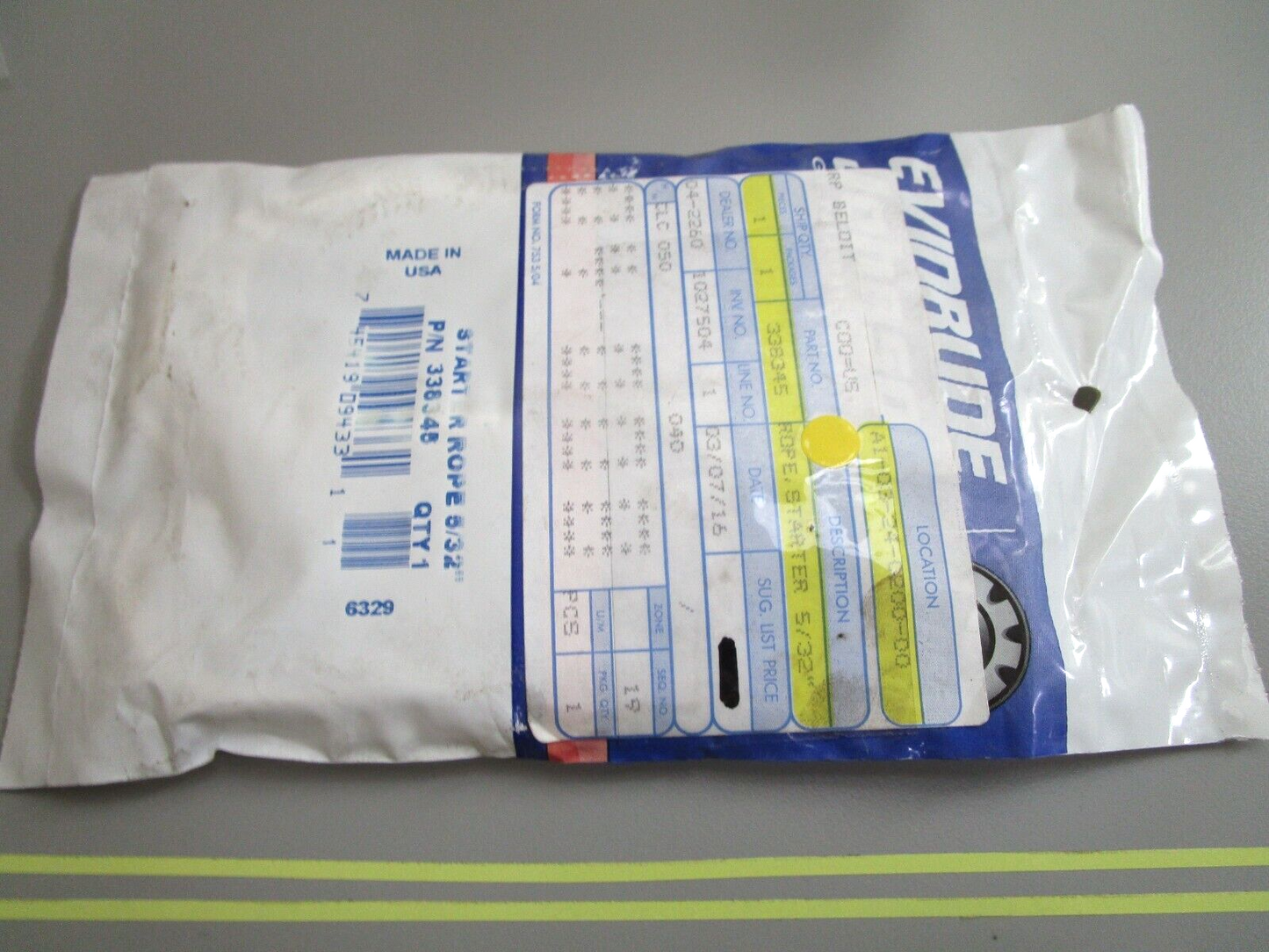 *NEW OEM* 0810 OMC Johnson Evinrude 5/32" Starter Rope 338345 0338345