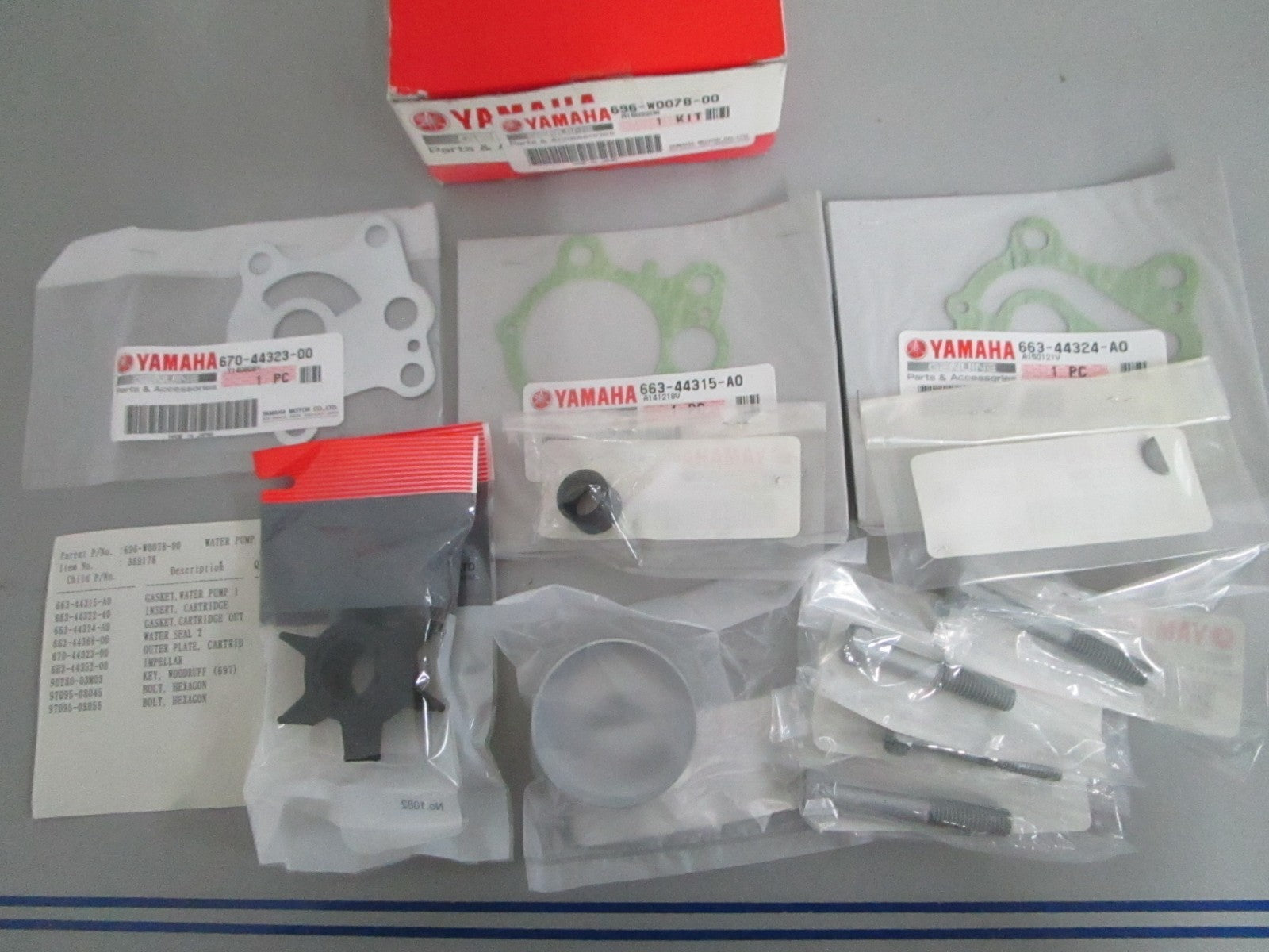 *NEW OEM* 0820 Yamaha Water Pump Repair Kit 696-W0078-00-00