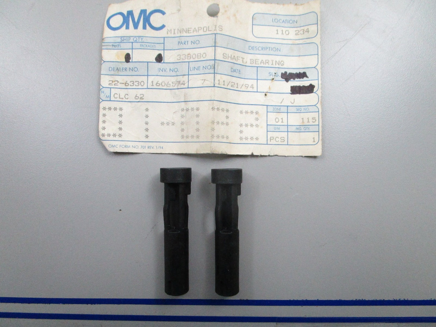 *NEW OEM* (LOT OF 2) 0810 OMC Johnson Evinrude Bearing Shaft 338080 0338080