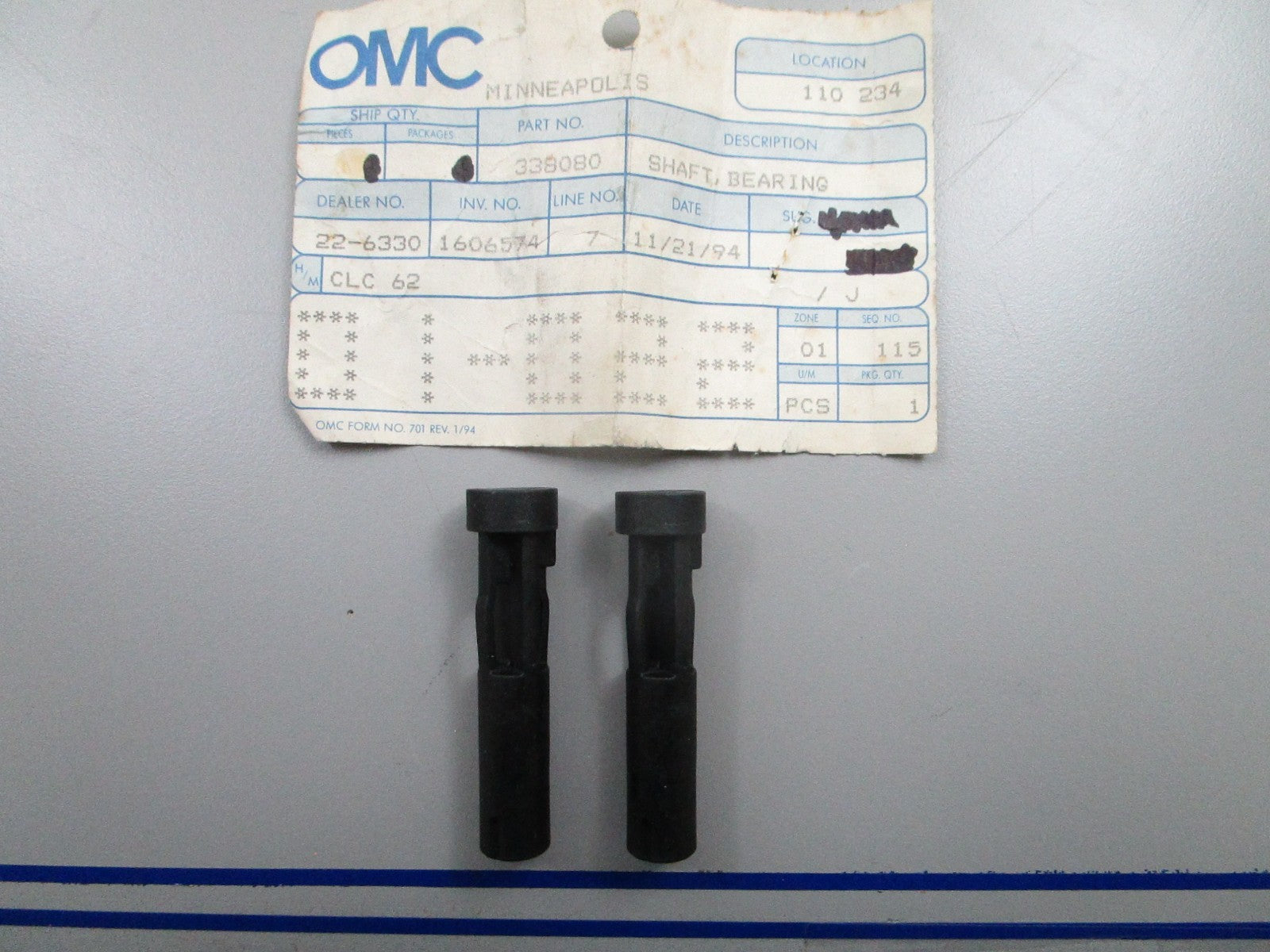 *NEW OEM* (LOT OF 2) 0810 OMC Johnson Evinrude Bearing Shaft 338080 0338080
