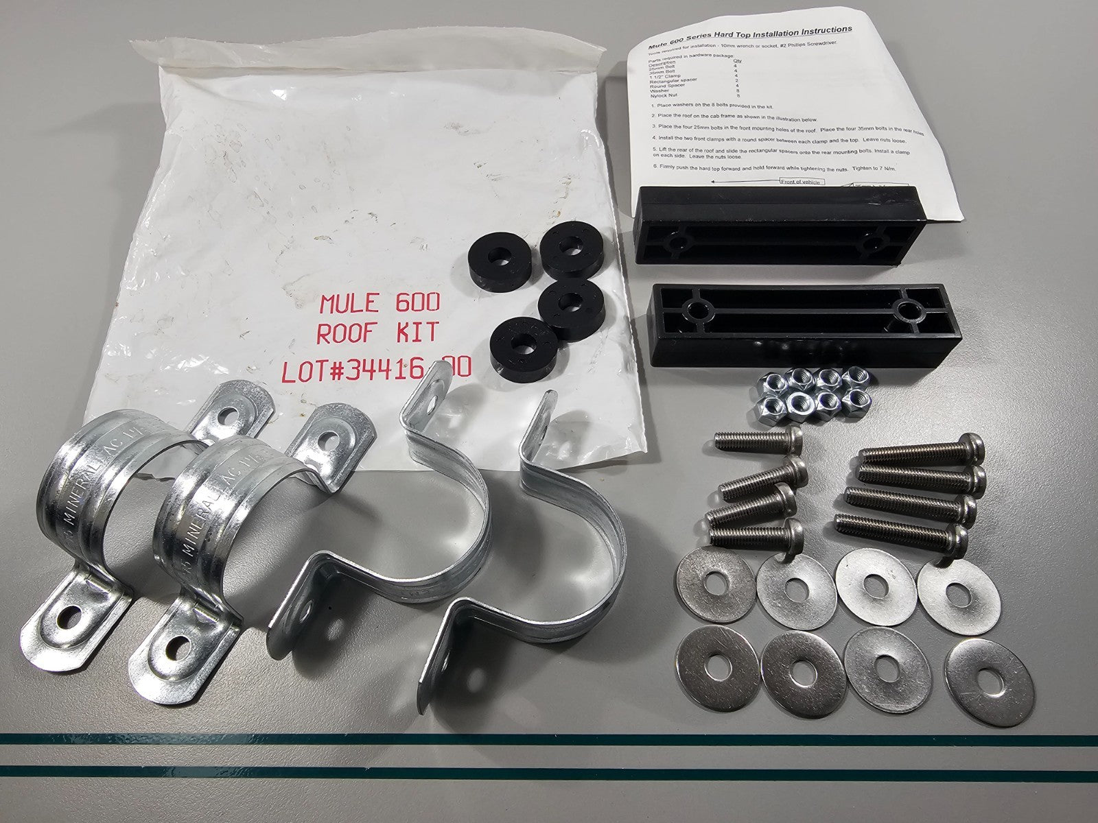 NEW 600 Series Mule Roof Hardware Kit 0810