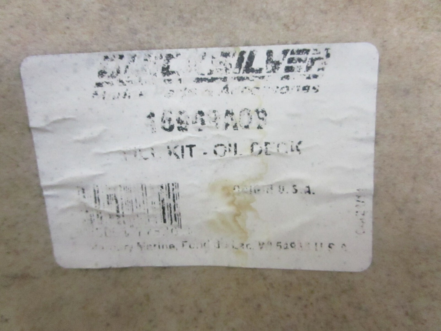 *NEW OEM* 0820 Mercury Quicksilver Oil Deck Fill Kit 15969A09