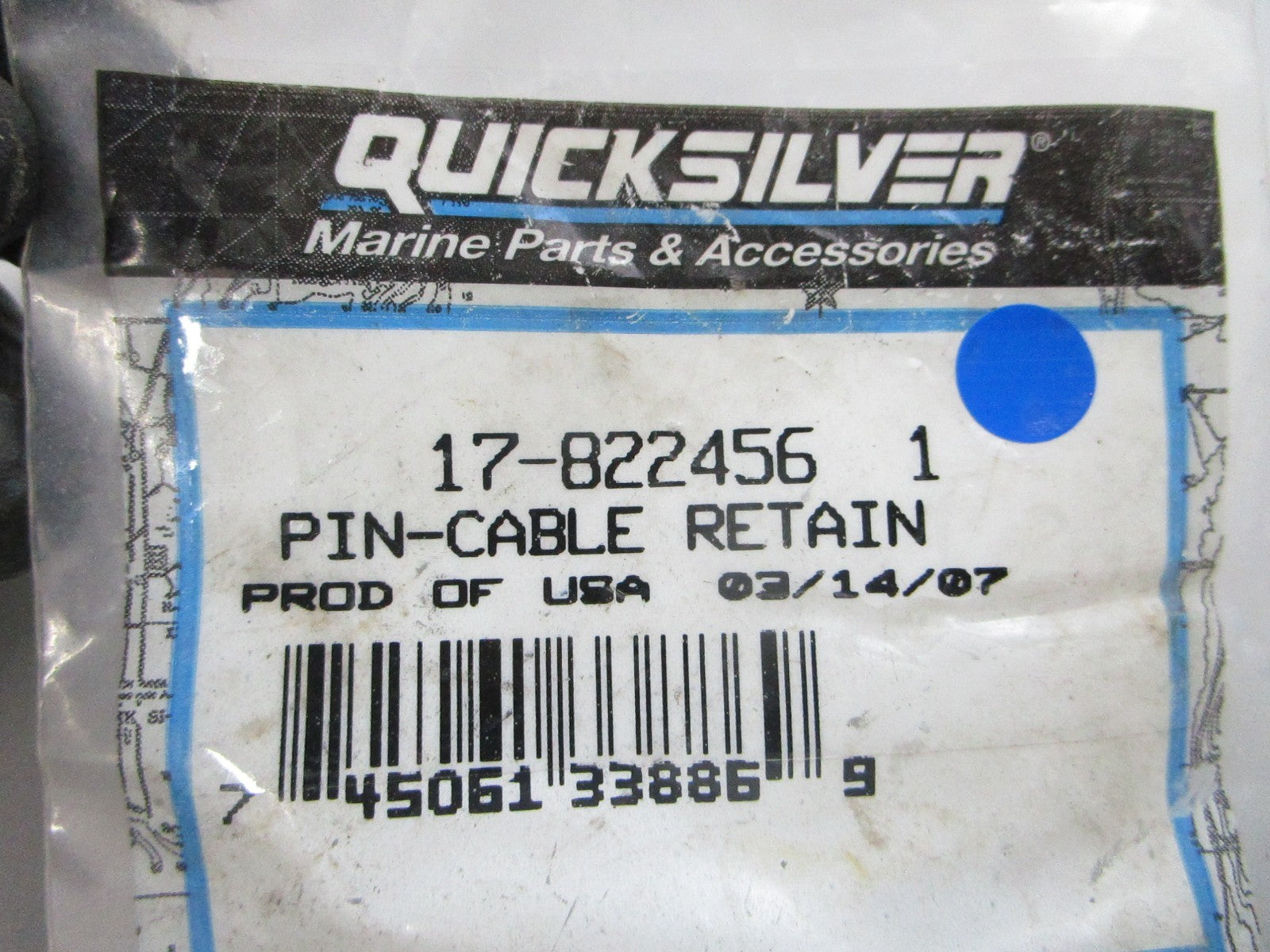 NEW OEM 17-822456 1 Mercury Quicksilver Cable Retain Pin 0810