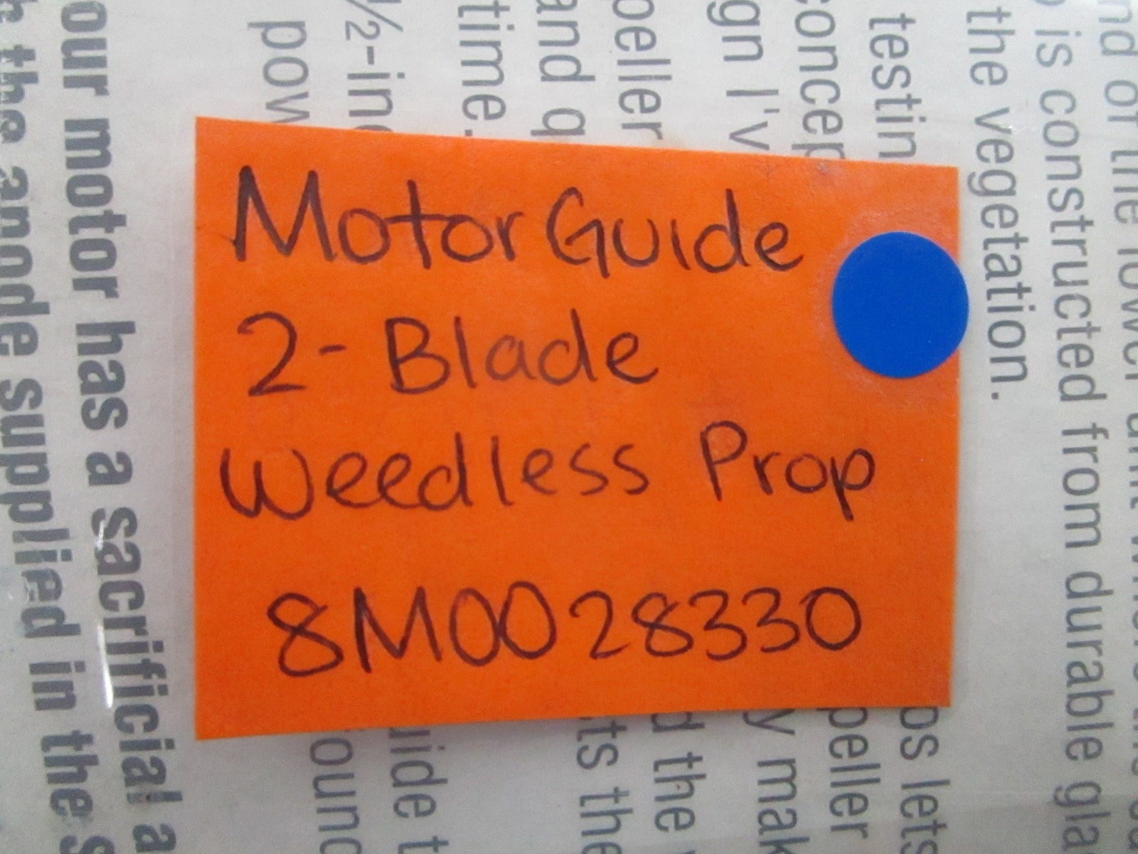 *NEW OEM* 0810 MotorGuide 2-Blade Weedless Propeller 8M0028330