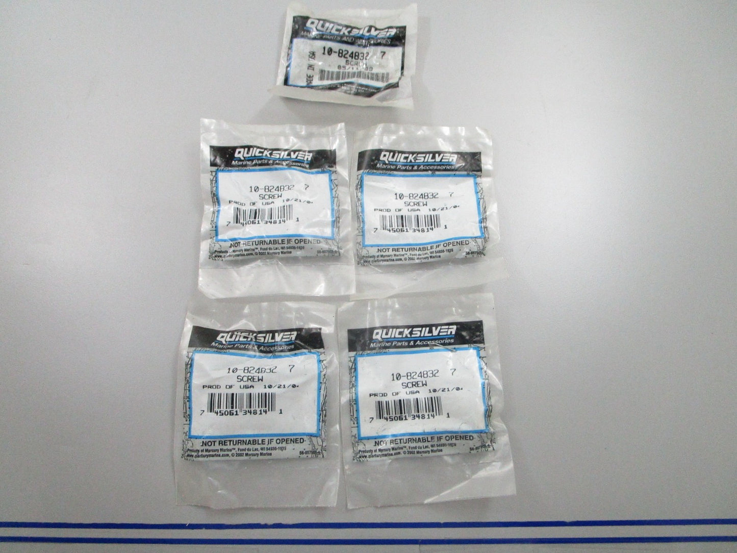 *NEW OEM* (LOT OF 5) 0810 Mercury Quicksilver Screw 10-8248327