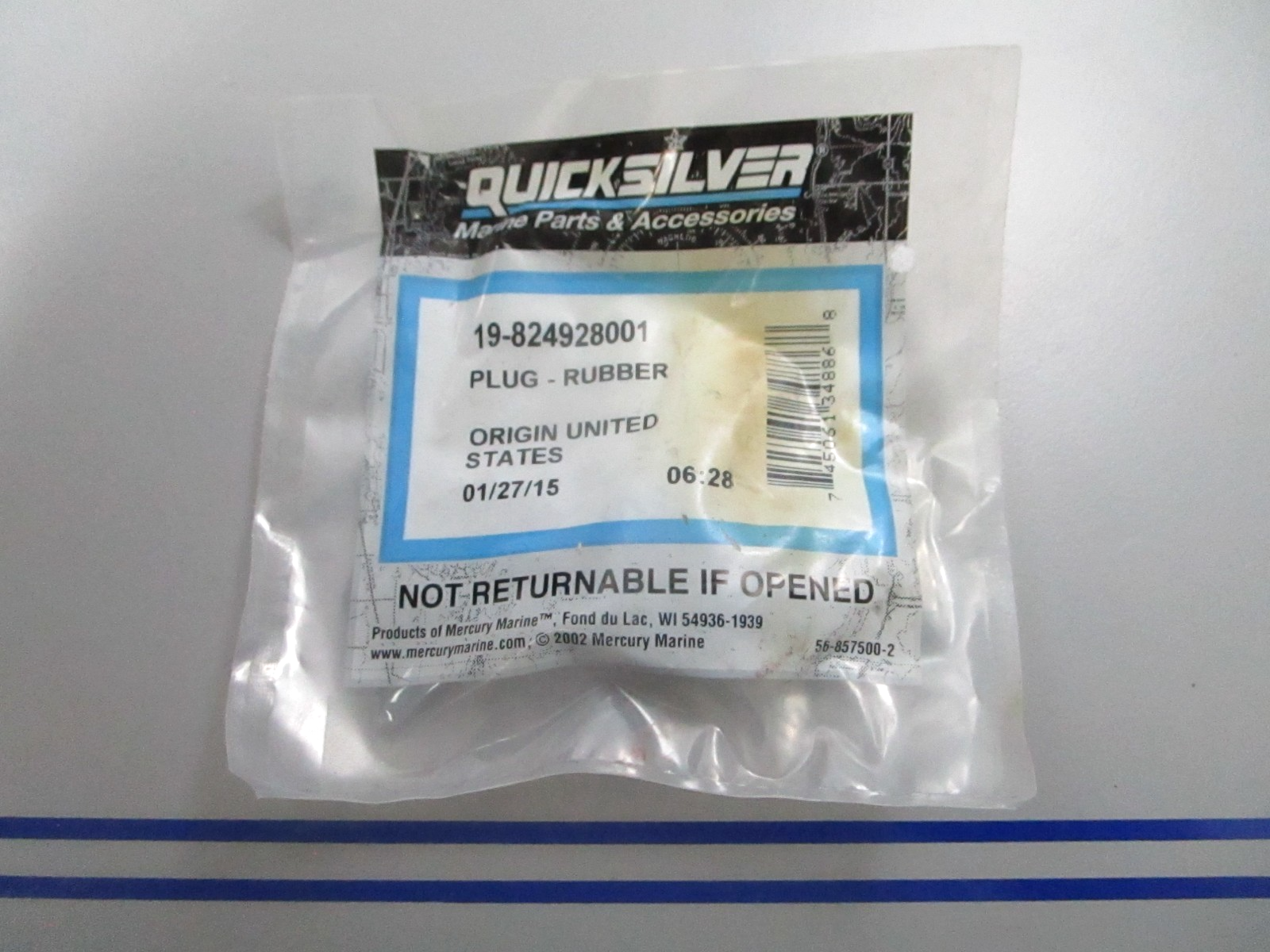 *NEW OEM* 0810 Mercury Quicksilver Plug 19-824928001