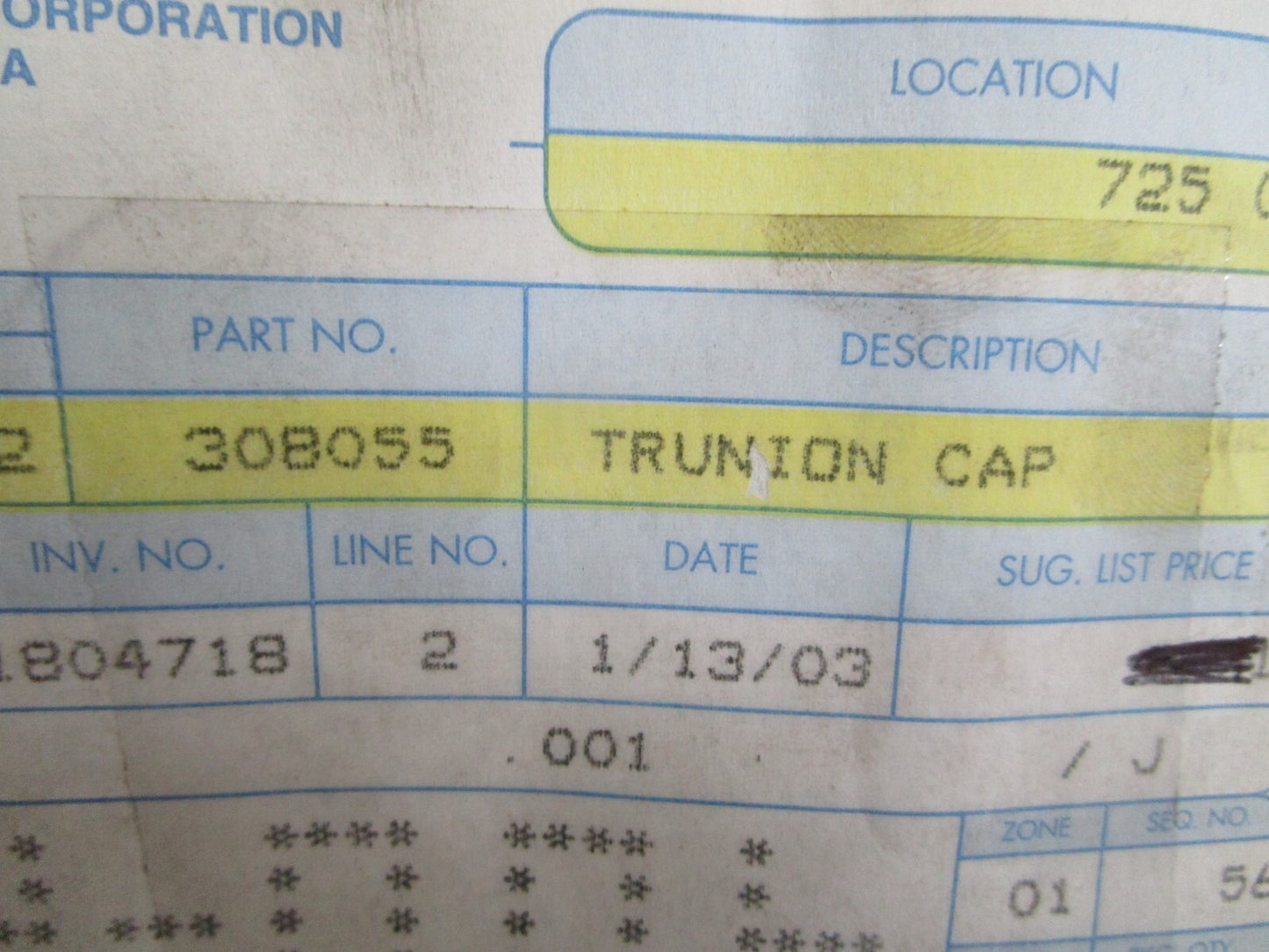 *NEW OEM* (LOT OF 2) 0820 OMC Johnson Evinrude Trunion Cap 308055 0308055