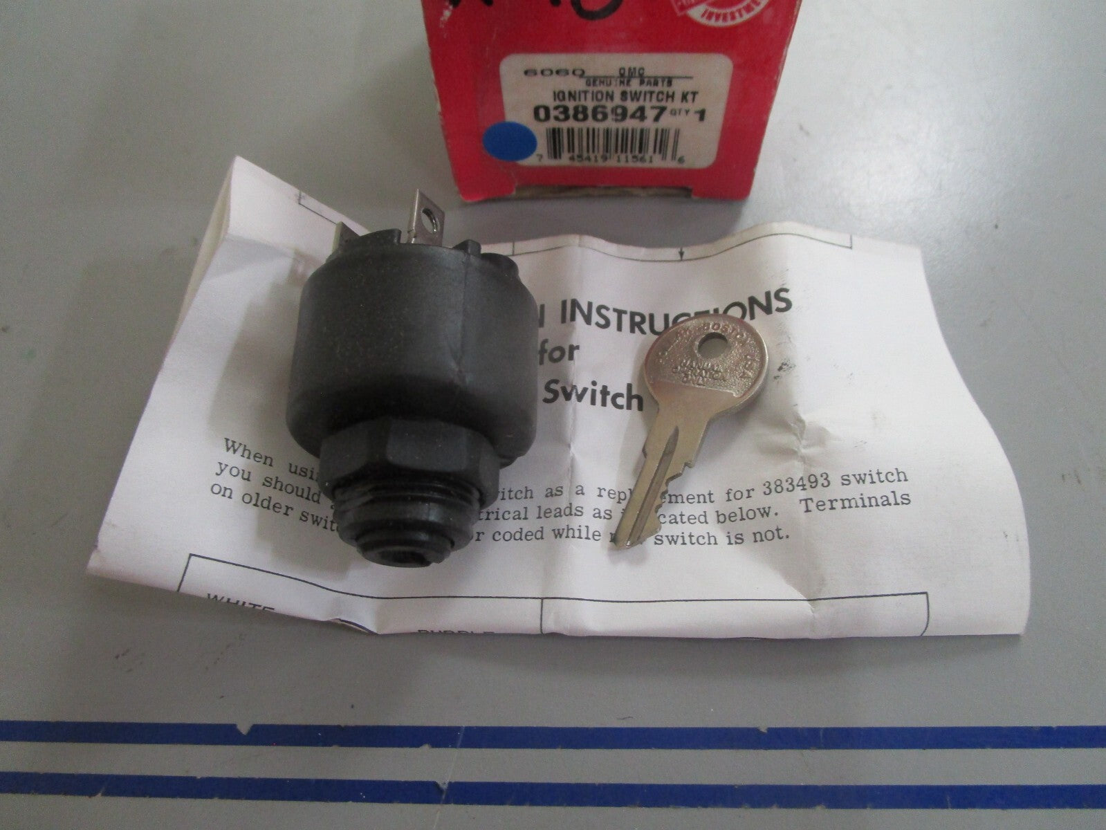 *NEW OEM* 0820 OMC Johnson Evinrude Ignition Switch Kit 386947 0386947